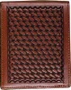 3D Belt Company AW81 Brown Wallet with Smooth Edge Trim